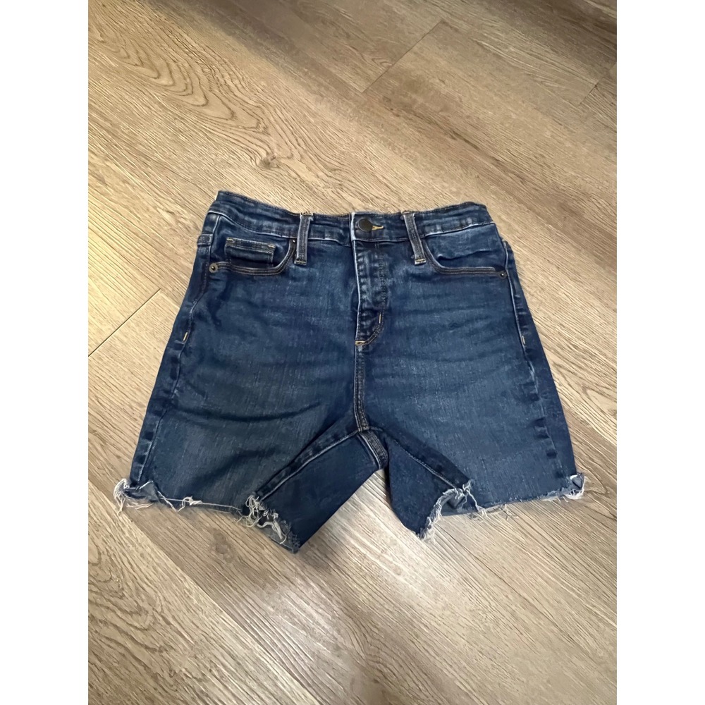 Universal Thread Dark Wash High Rise Raw Hem Denim Shorts Size 2 26R